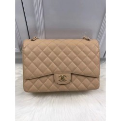 Replica Classic Jumbo Maxi Flap Borse A58601 in pelle caviale Albicocca