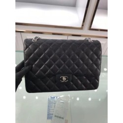 Replica Classic Jumbo Maxi Flap Borse A58601 Pelle di caviale nera