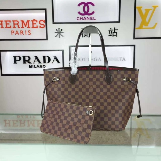 Replica Borse Neverfull MM Damier Ebene N41358
