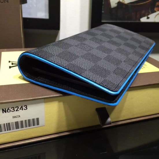Replica Damier portafoglio Brazzà Cobalt N63243