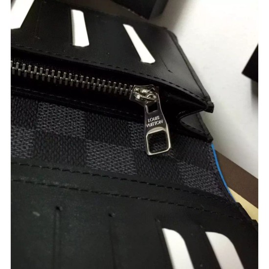 Replica Damier portafoglio Brazzà Cobalt N63243