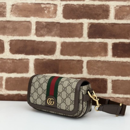 Replica Borsa mini Gucci Ophidia 795466 marrone Imitazioni Outlet Premio