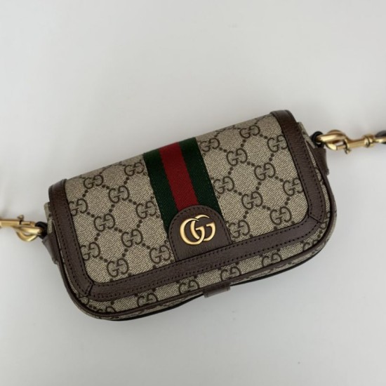 Replica Borsa mini Gucci Ophidia 795466 marrone Imitazioni Outlet Premio