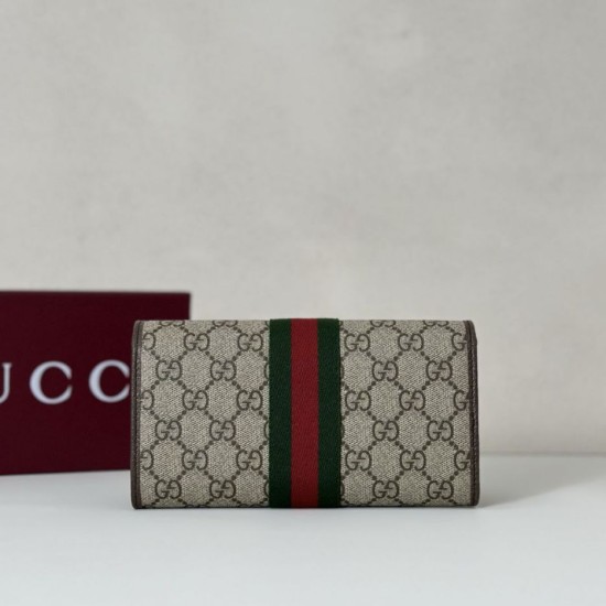 Replica Portafoglio continentale Gucci Ophidia 838485 marrone Imitazioni Outlet Premio