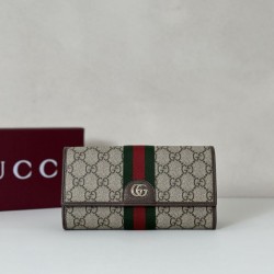 Replica Portafoglio continentale Gucci Ophidia 838485 marrone Imitazioni Outlet Premio
