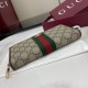 Replica Portafoglio Gucci Ophidia con cerniera 838484 marrone Imitazioni Outlet Premio