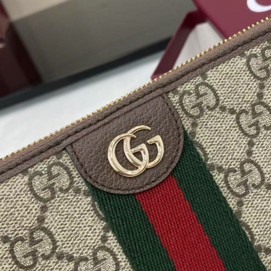 Replica Portafoglio Gucci Ophidia con cerniera 838484 marrone Imitazioni Outlet Premio