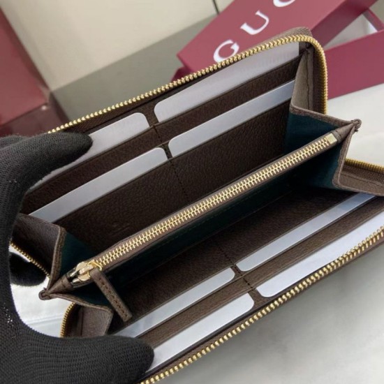 Replica Portafoglio Gucci Ophidia con cerniera 838484 marrone Imitazioni Outlet Premio