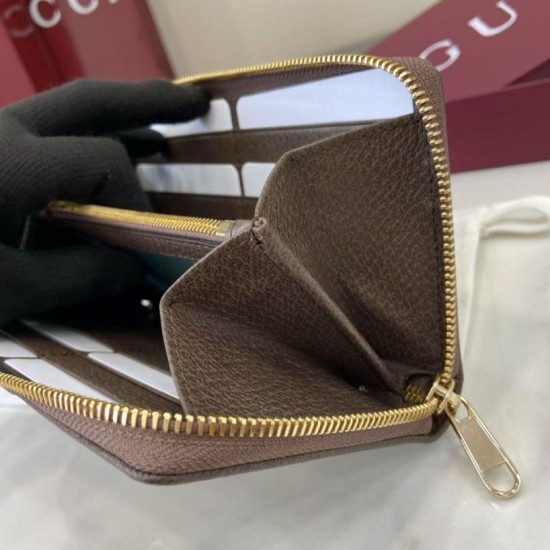Replica Portafoglio Gucci Ophidia con cerniera 838484 marrone Imitazioni Outlet Premio
