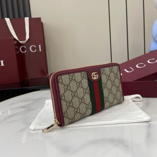 Replica Portafoglio Gucci Ophidia con cerniera 838484 rosso Imitazioni Outlet Premio