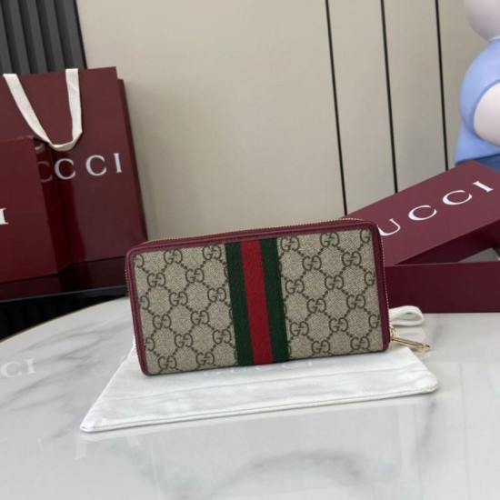 Replica Portafoglio Gucci Ophidia con cerniera 838484 rosso Imitazioni Outlet Premio