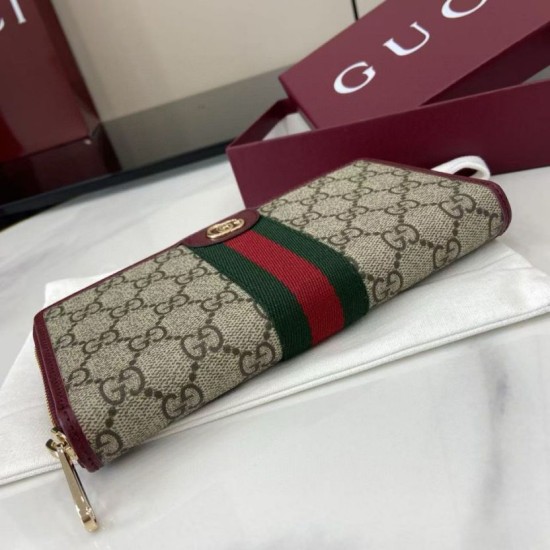 Replica Portafoglio Gucci Ophidia con cerniera 838484 rosso Imitazioni Outlet Premio