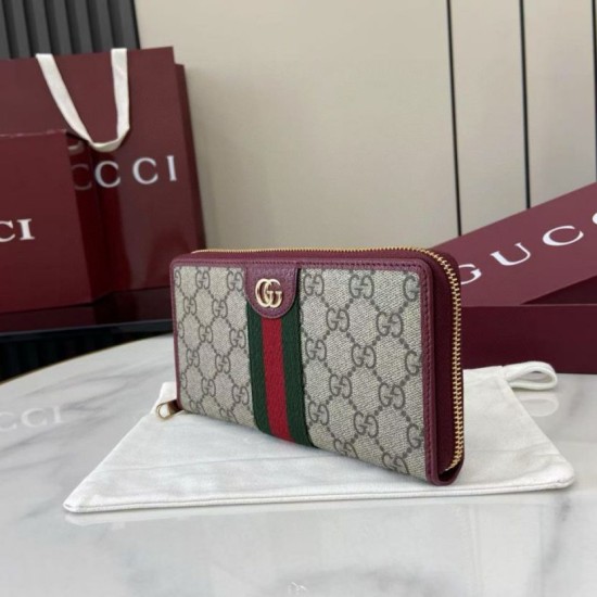 Replica Portafoglio Gucci Ophidia con cerniera 838484 rosso Imitazioni Outlet Premio