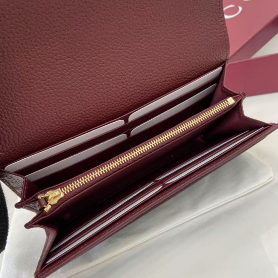 Replica Portafoglio Gucci GG Marmont bicolore con cerniera 456117 nero Imitazioni Outlet Premio