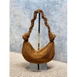 Replica Borsa hobo YSL Saint Laurent Amalia pelle scamosciata caramello Imitazioni Outlet Premio