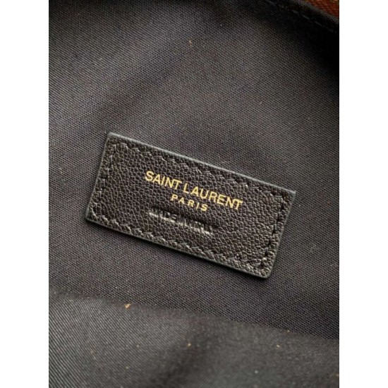 Replica Borsa hobo YSL Saint Laurent Amalia pelle scamosciata caramello Imitazioni Outlet Premio
