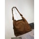 Replica Borsa a tracolla Amalia YSL Saint Laurent scamosciata decorata marrone Imitazioni Outlet Premio