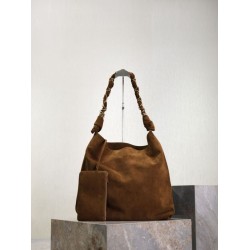Replica Borsa a tracolla Amalia YSL Saint Laurent scamosciata decorata marrone Imitazioni Outlet Premio