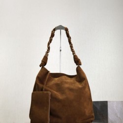 Replica Borsa a tracolla Amalia YSL Saint Laurent scamosciata decorata marrone Imitazioni Outlet Premio