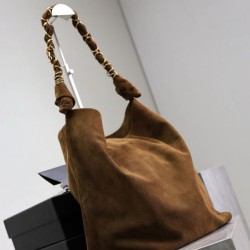 Replica Borsa a tracolla Amalia YSL Saint Laurent scamosciata decorata marrone Imitazioni Outlet Premio