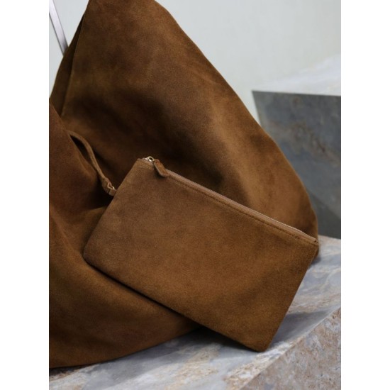 Replica Borsa a tracolla Amalia YSL Saint Laurent scamosciata decorata marrone Imitazioni Outlet Premio