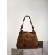 Replica Borsa a tracolla Amalia YSL Saint Laurent scamosciata decorata marrone Imitazioni Outlet Premio