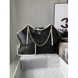 Replica Borse Chanel Maxi Shopping Tote Piccola/Grande AS5463 Rafia/Vitello Nero/Bianco Imitazioni Outlet Premio
