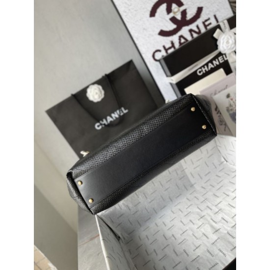 Replica Borse Chanel Maxi Shopping Tote Piccola/Grande AS5463 Rafia/Vitello Nero/Bianco Imitazioni Outlet Premio