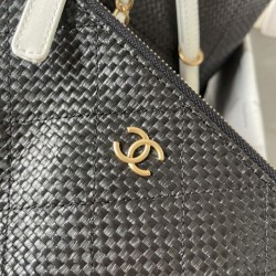 Replica Borse Chanel Maxi Shopping Tote Piccola/Grande AS5463 Rafia/Vitello Nero/Bianco Imitazioni Outlet Premio
