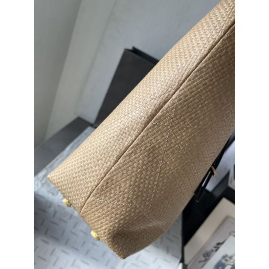 Replica Borse Chanel Maxi Shopping Tote Piccola/Grande AS5463 Rafia/Vitello Marrone/Nero Imitazioni Outlet Premio