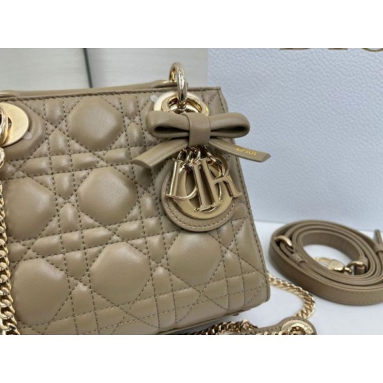 Replica Borse Dior Mini Lady Dior agnello cannage Arco biscotto caldo Imitazioni Outlet Premio