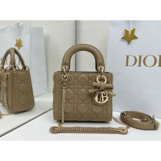 Replica Borse Dior Mini Lady Dior agnello cannage Arco biscotto caldo Imitazioni Outlet Premio