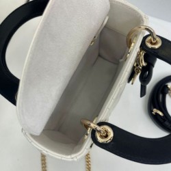 Replica Borse Dior Mini Lady Dior agnello cannage Arco beige/nero Imitazioni Outlet Premio