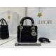 Replica Borsa Dior Mini Lady Dior Arco con ciondoli D.I.O.R  neri hardware argento Imitazioni Outlet Premio