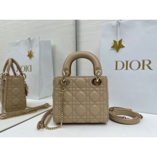 Replica Borse Dior Mini Lady Dior Arco con ciondoli D.I.O.R  Beige Imitazioni Outlet Premio