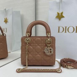 Replica Borse Dior Mini Lady Dior Arco con ciondoli D.I.O.R  Rosa cipria Imitazioni Outlet Premio