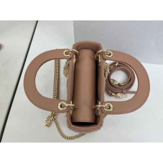 Replica Borse Dior Mini Lady Dior Arco con ciondoli D.I.O.R  Rosa cipria Imitazioni Outlet Premio
