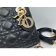 Replica Borsa Dior Mini Lady Dior Arco con ciondoli D.I.O.R  neri hardware dorato Imitazioni Outlet Premio