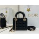 Replica Borsa Dior Mini Lady Dior Arco con ciondoli D.I.O.R  neri hardware dorato Imitazioni Outlet Premio