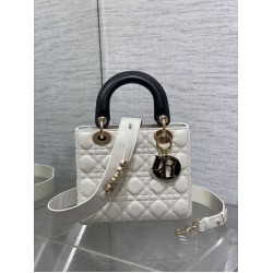 Replica Borse Dior piccola Lady Dior My ABCDior in metallo cannage bianco con ciondolo D.I.O.R Imitazioni Outlet Premio