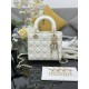 Replica Borsa Dior piccola Lady Dior My ABCDior con ciondolo D.I.O.R agnello cannage bianco Imitazioni Outlet Premio