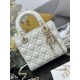 Replica Borsa Dior piccola Lady Dior My ABCDior con ciondolo D.I.O.R agnello cannage bianco Imitazioni Outlet Premio