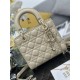 Replica Borsa Dior piccola Lady Dior My ABCDior con ciondolo D.I.O.R agnello cannage Albicocca Imitazioni Outlet Premio