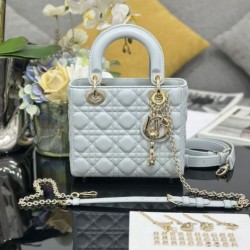 Replica Borsa Dior piccola Lady Dior My ABCDior con ciondolo D.I.O.R agnello cannage blu Imitazioni Outlet Premio