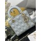 Replica Borsa Dior piccola Lady Dior My ABCDior con ciondolo D.I.O.R agnello cannage blu Imitazioni Outlet Premio