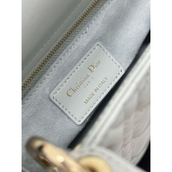Replica Borsa Dior piccola Lady Dior My ABCDior con ciondolo D.I.O.R agnello cannage blu Imitazioni Outlet Premio