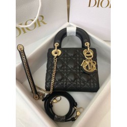 Replica Borsa Mini Lady Dior con cuciture cannage nero Imitazioni Outlet Premio