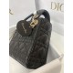 Replica Borsa Mini Lady Dior con cuciture cannage nero Imitazioni Outlet Premio