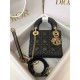 Replica Borsa Mini Lady Dior con cuciture cannage nero Imitazioni Outlet Premio