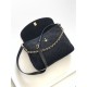 Falso superiore Borsa hobo Chanel 26c AS5886 scamosciata trapuntata nero Imitazioni Outlet